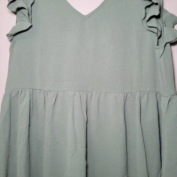 Swimsuit Cover-up CUPSHE Sage Green Button Front Cap Sleeves Size Med NWT - Picture 6 of 10